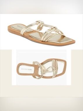 Azalea Wang Stetson Sandals in Gold.
Size 6
